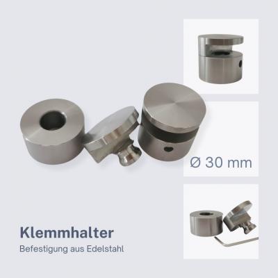 Klemmhalter Edelstahl Befestigung 30 mm groß